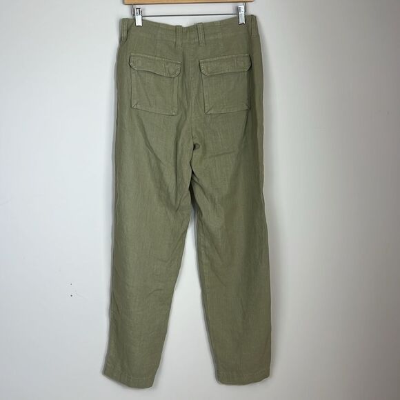 J. Crew Women's Linen Seaside Cargo Pant Straight Leg Utility Casual Size 6 Tall - Picture 5 of 11